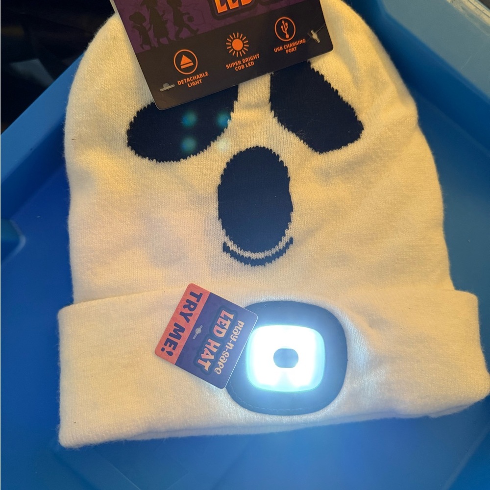LED Light-Up Ghost Beanie